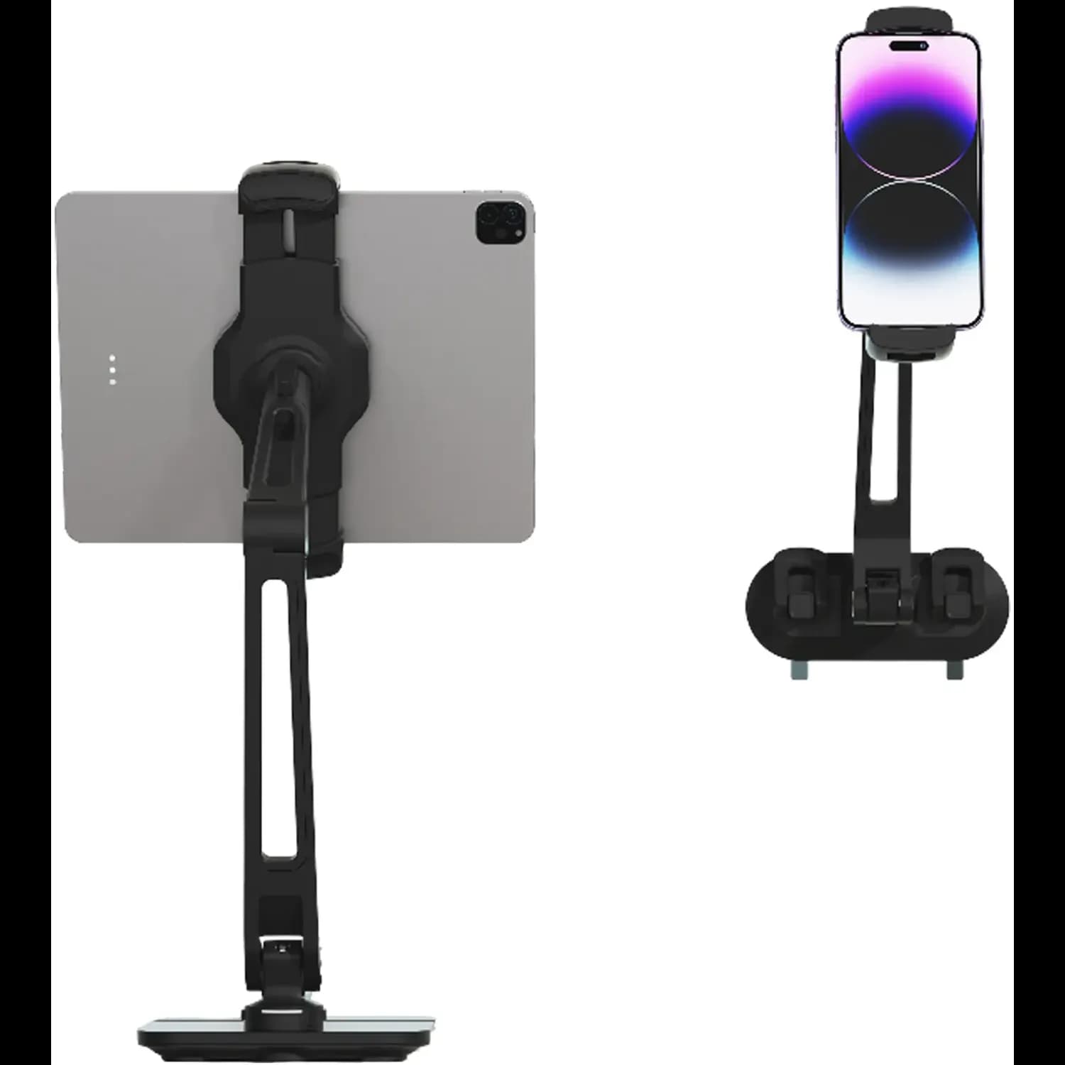 Powerology Phone & Tablet Holder - Quick-Release, Suction & Desk Base, Black 3