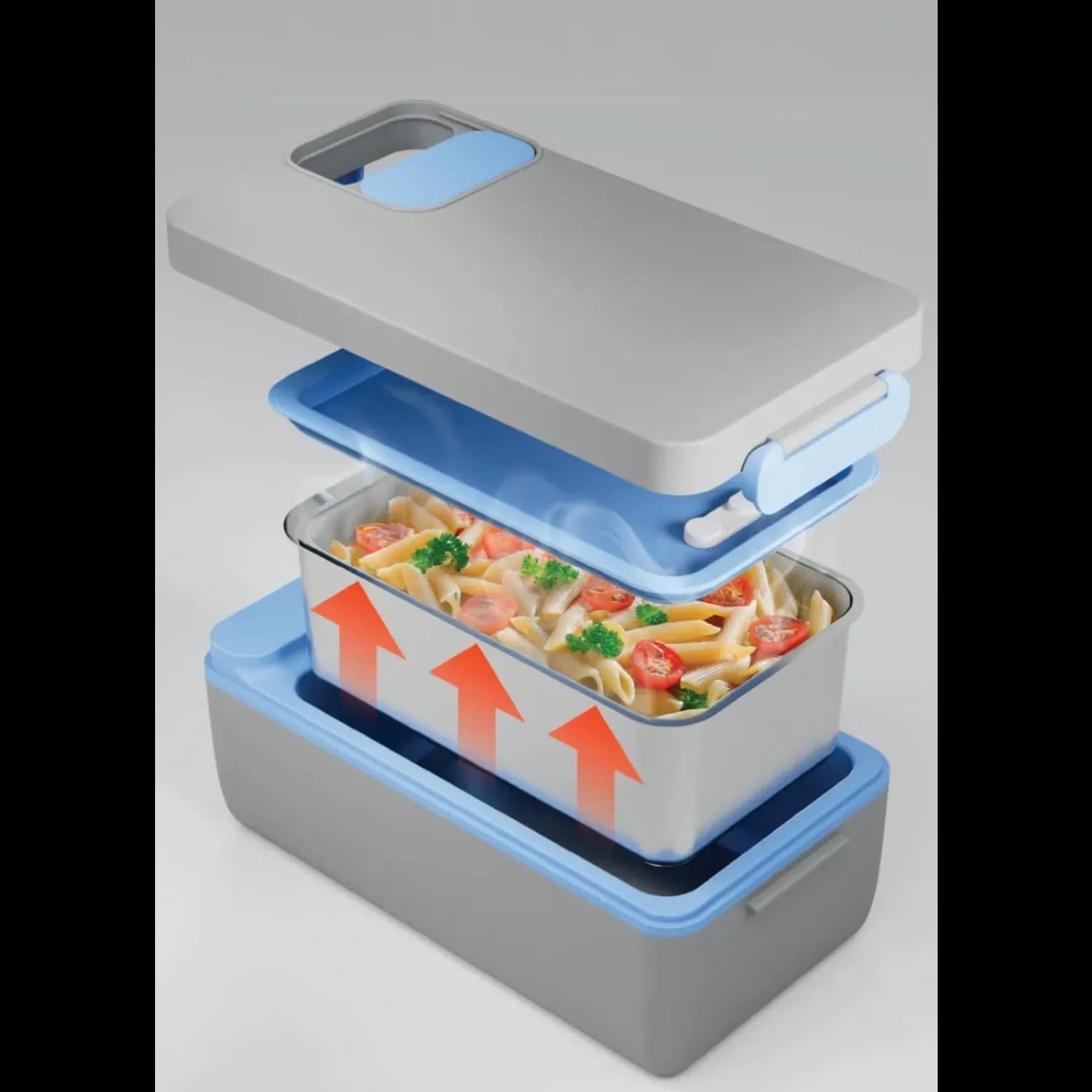 Powerology Heated Lunch Box Lumo - 1L, Gray Blue 2