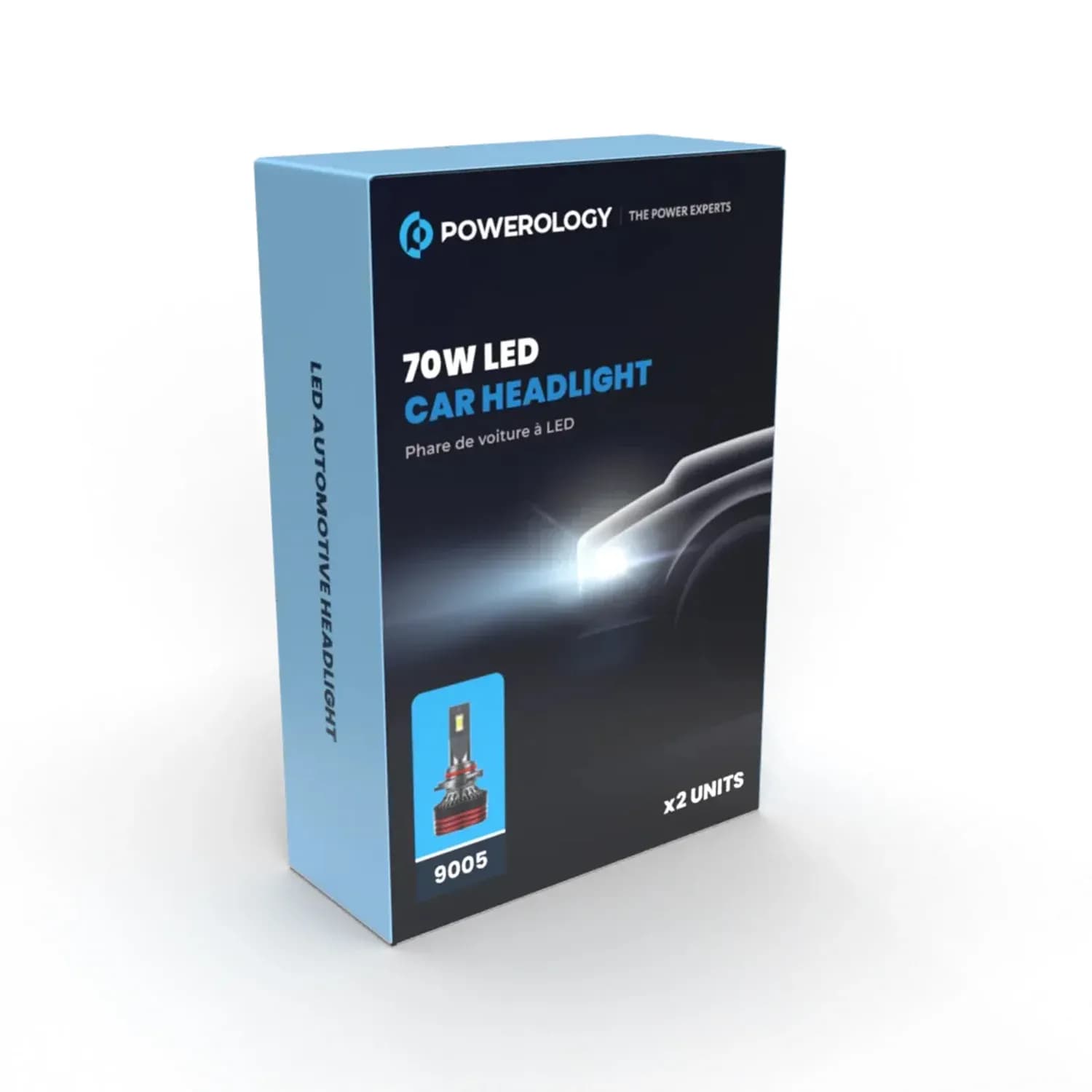 Powerology LED Car Headlight 9005 - 70W, Black 2