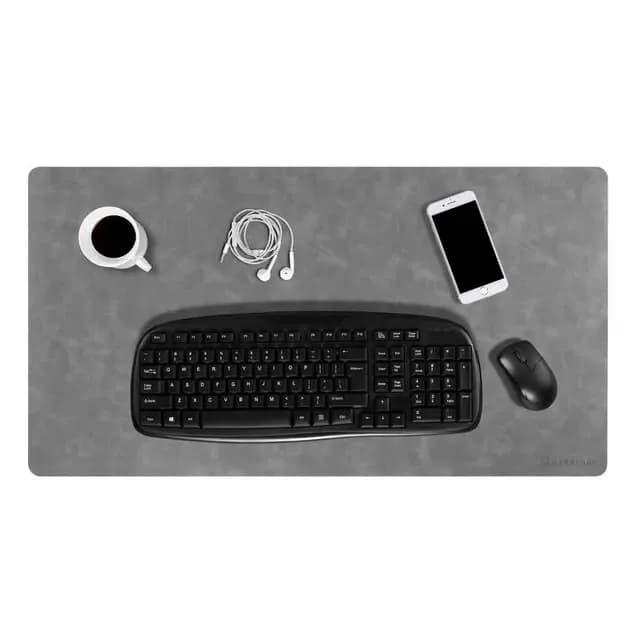 Powerology Desk Pad PLMTG - Vegan Leather, Textured Gray 4