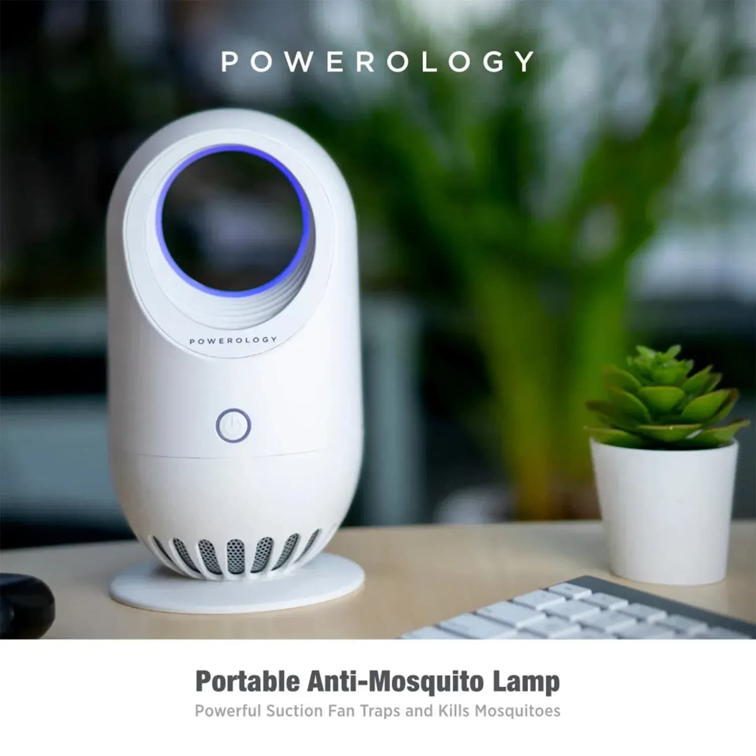 Powerology Portable Anti-Mosquito Lamp, UV Light Insect Trap - White 2