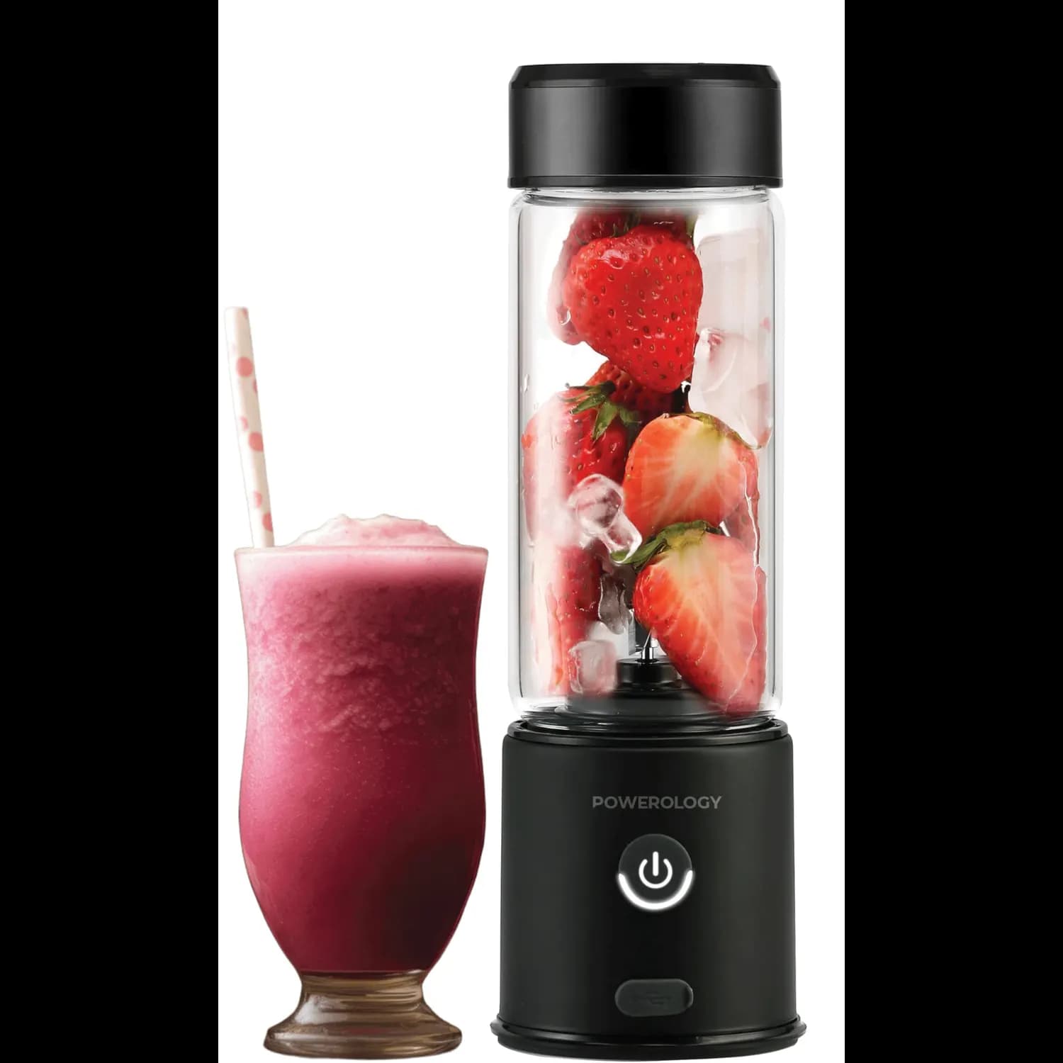 Powerology Portable Blender Juicer - 450mL, 126W, Black 1