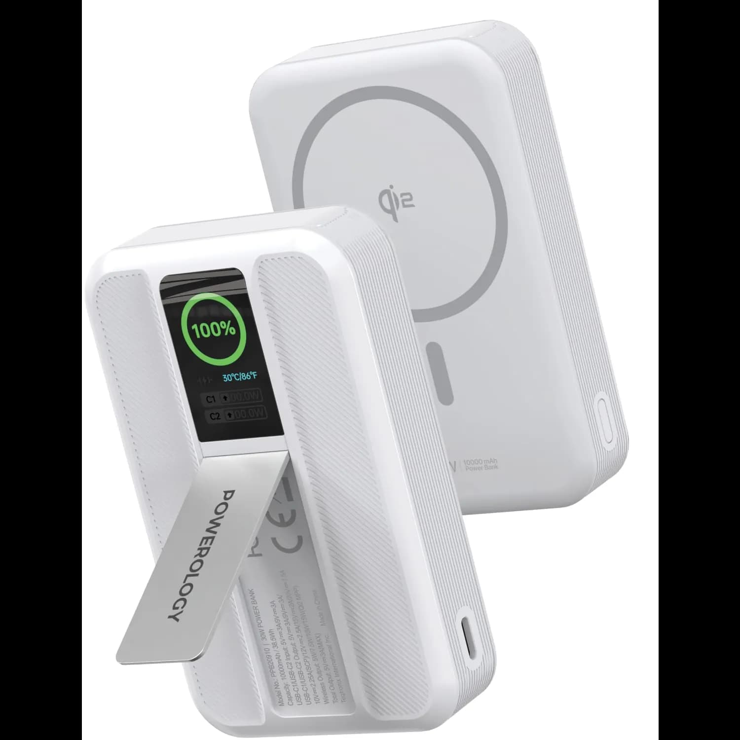 Powerology Vision - Qi2 10000mAh MagSafe Power Bank — White 1 Powerology Vision - Qi2 10000mAh MagSafe Power Bank — White 1