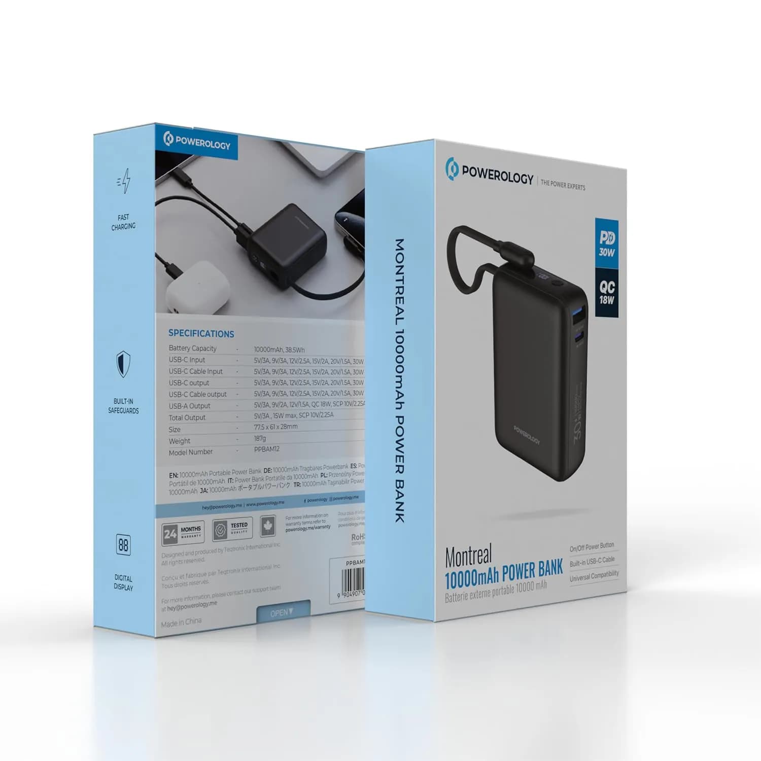 Powerology Power Bank Montreal - 10000mAh, 30W PD, Black 3