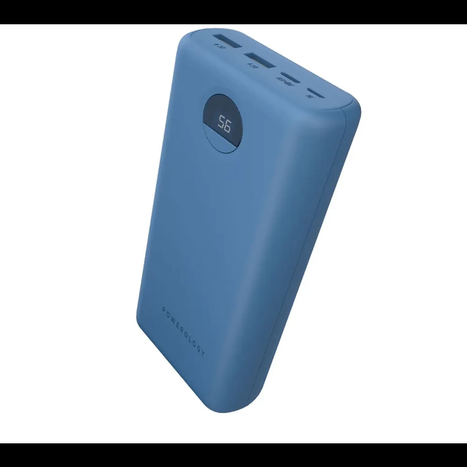 Powerology Power Bank 20000mAh - 30W PD & QC3.0, Blue — Black 4