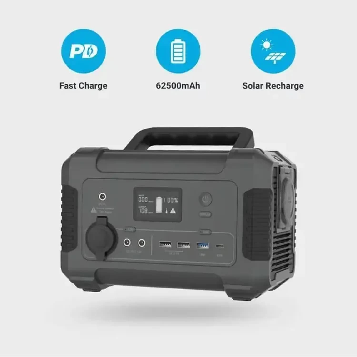 Powerology Portable Power Generator - 62500mAh 200W, Black 4