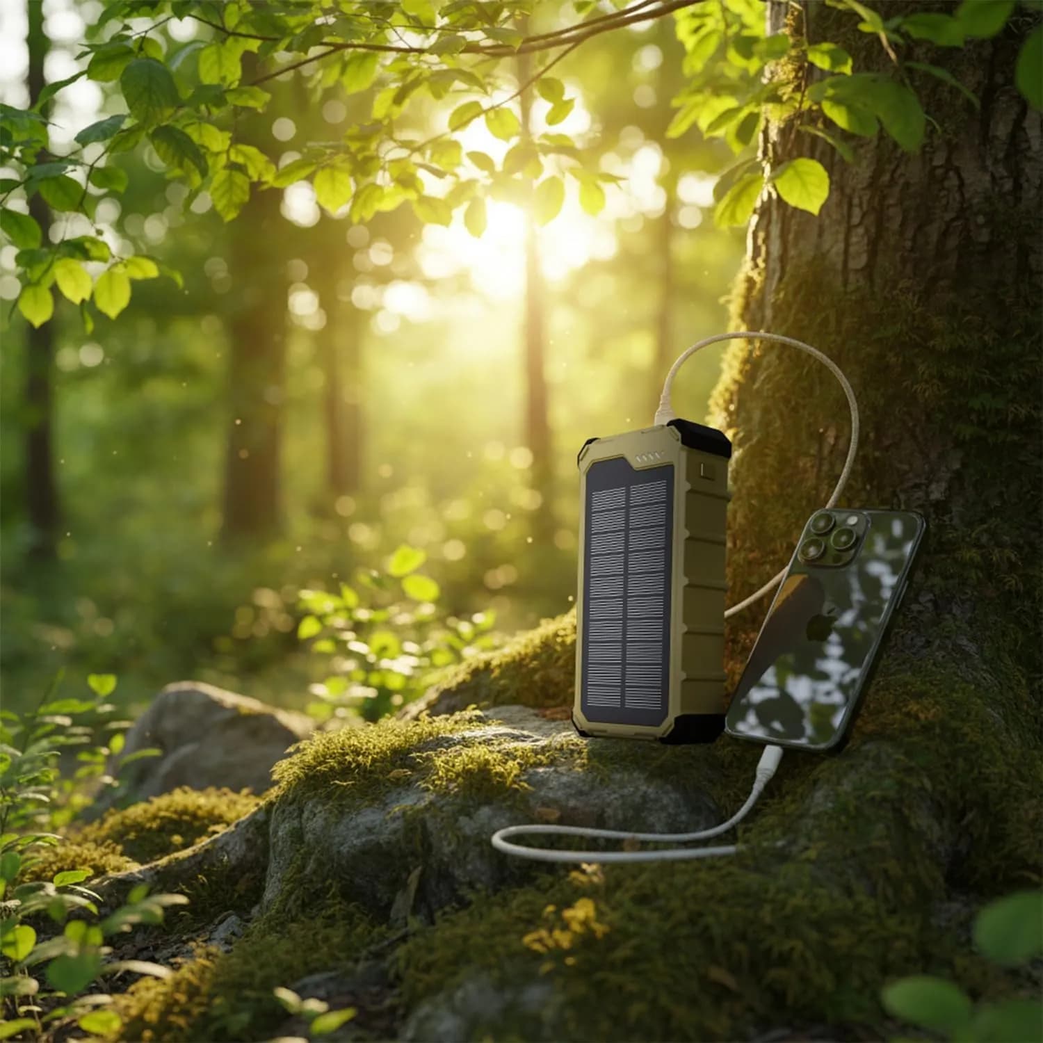 Powerology Solar Power Bank SOLARA 10000mAh - 20W PD, Khaki 3