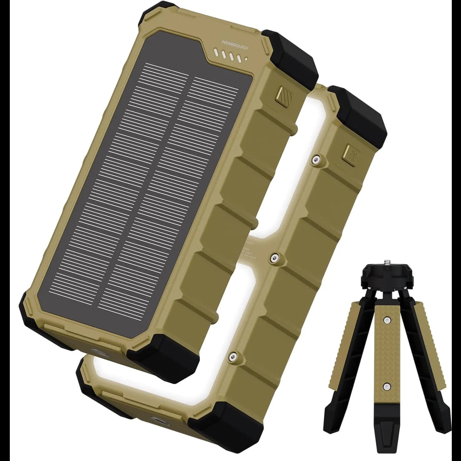 Powerology Solar Power Bank SOLARA 10000mAh - 20W PD, Khaki 1