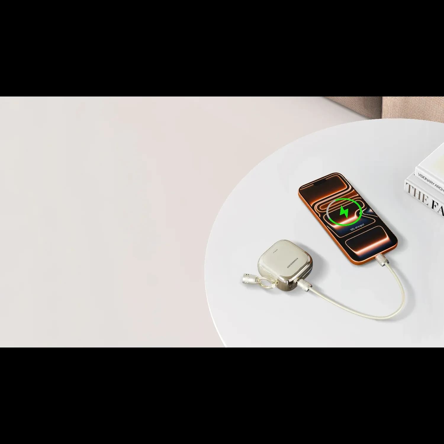 Powerology Bahamas Power Bank 10000mAh - Zinc Alloy, Beige 2