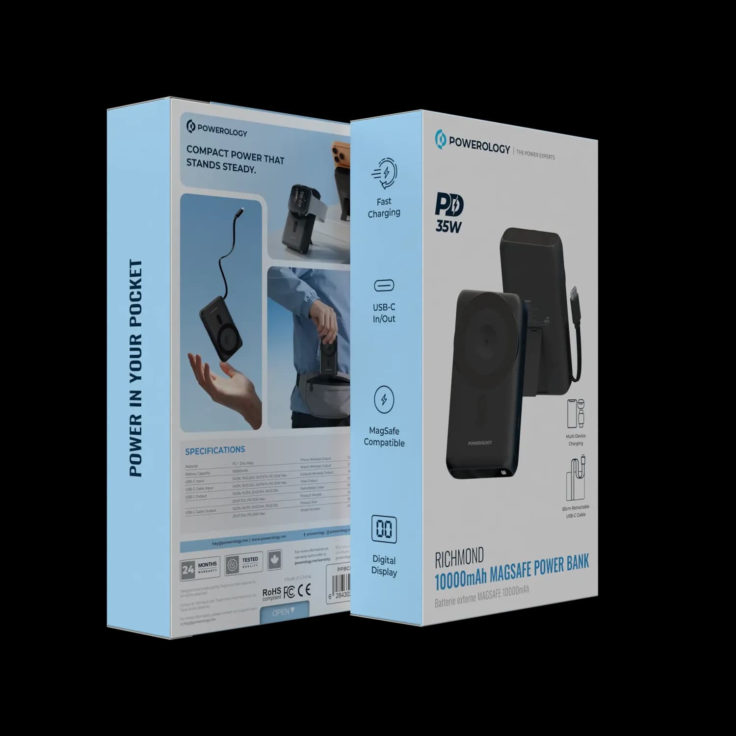 Powerology Power Bank Richmond - 10000mAh Magsafe, Black 4