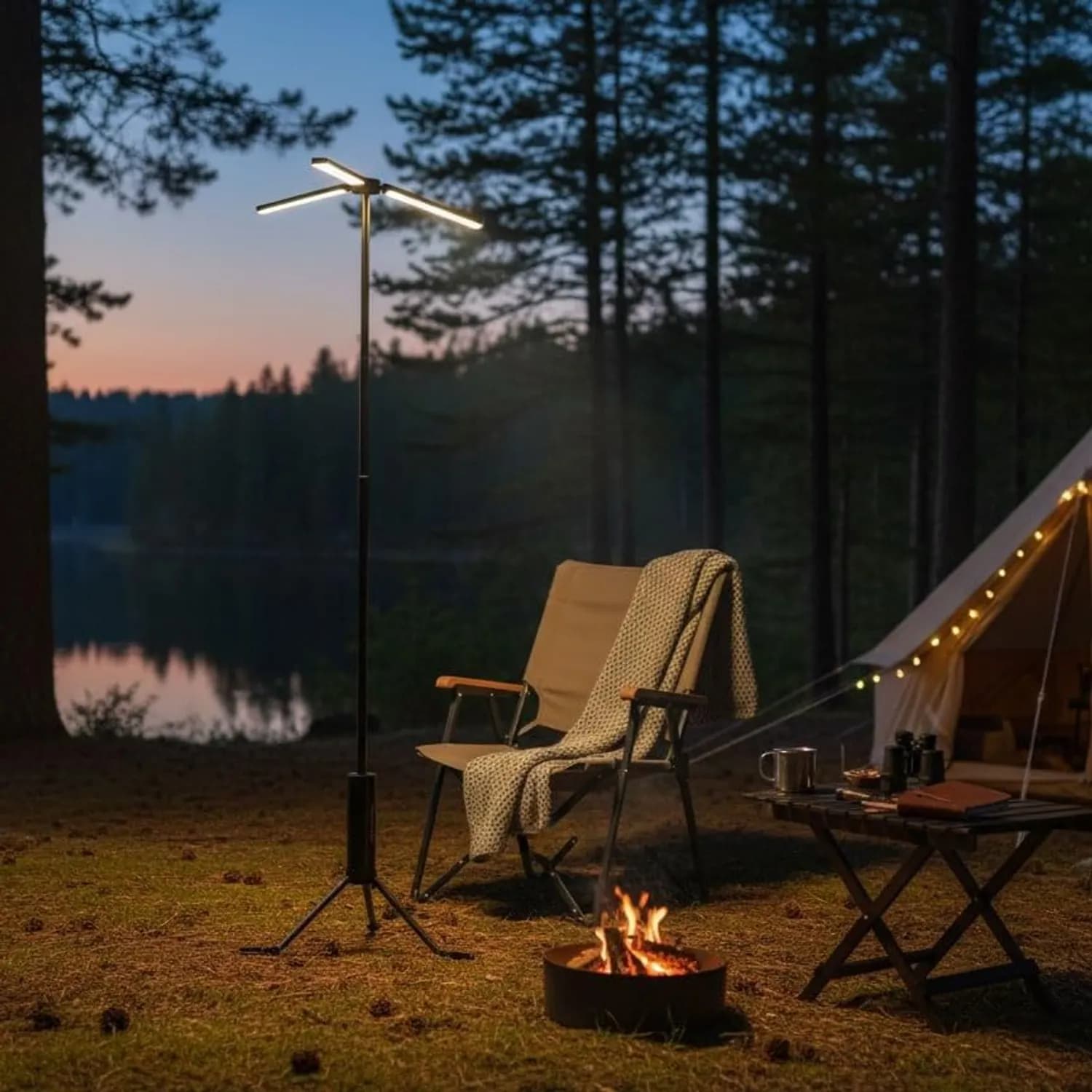 Powerology Camping Light Luntra - Foldable, Rechargeable, Black 2