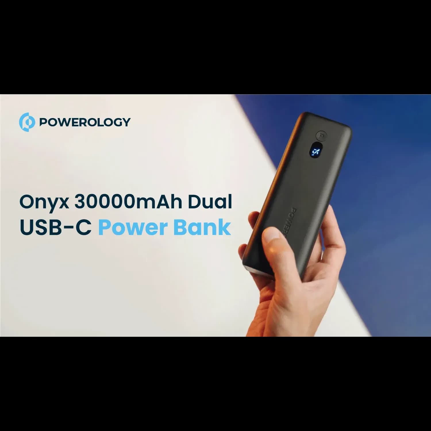 Powerology Power Bank Onyx - 30000mAh Dual USB-C, Black 5