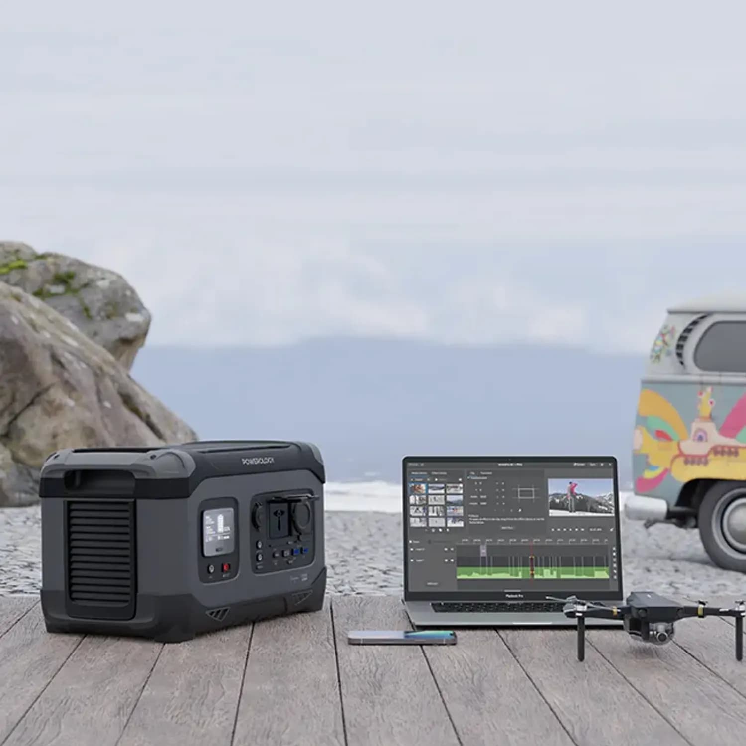 Powerology Portable Power Generator - 1300W, Black 4