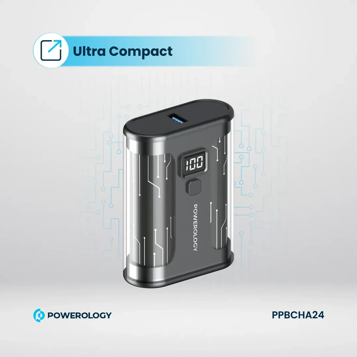 Powerology Power Bank Crystalline Series 10000mAh - PD20W, Black 3