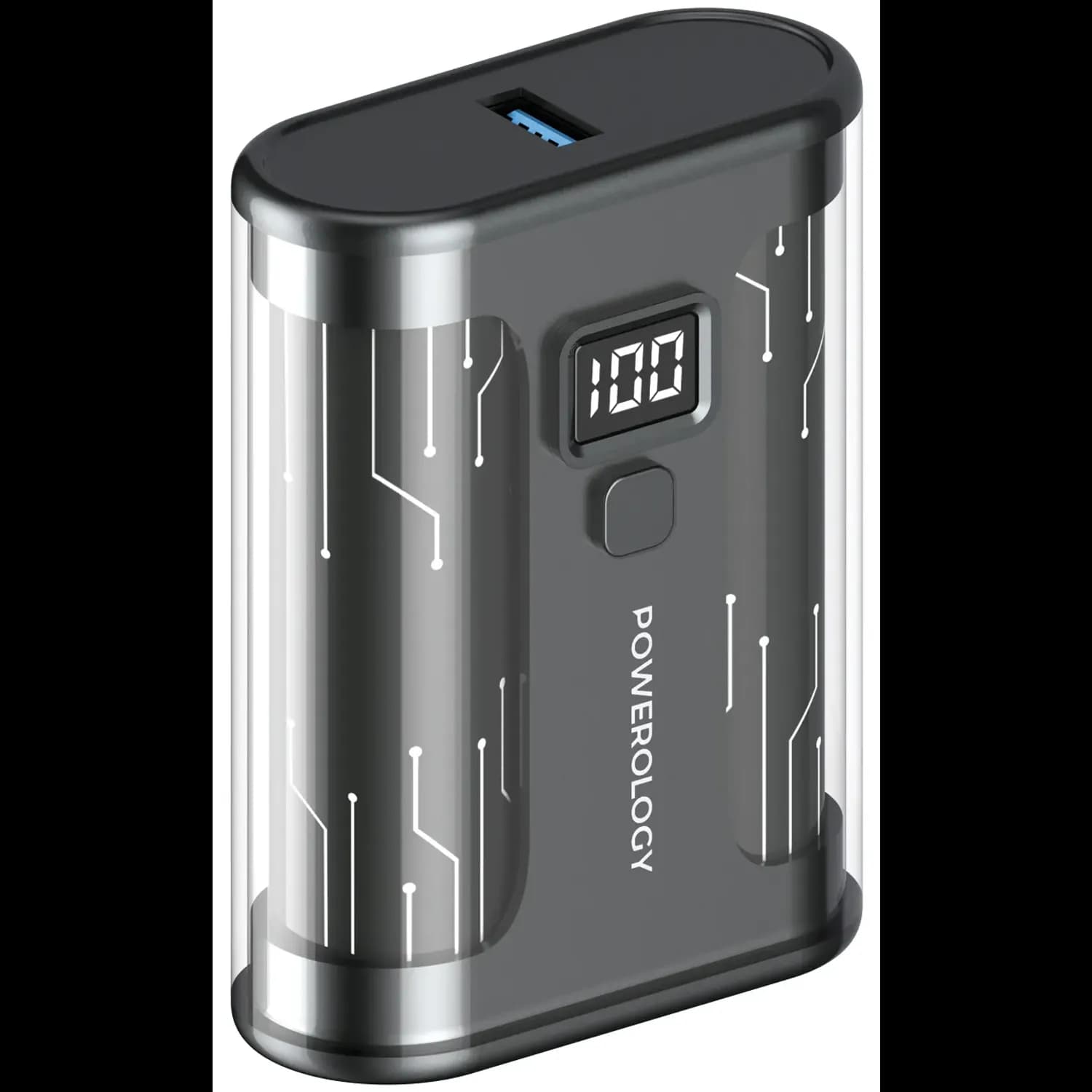 Powerology Power Bank Crystalline Series 10000mAh - PD20W, Black 1 Powerology Power Bank Crystalline Series 10000mAh - PD20W, Black 1