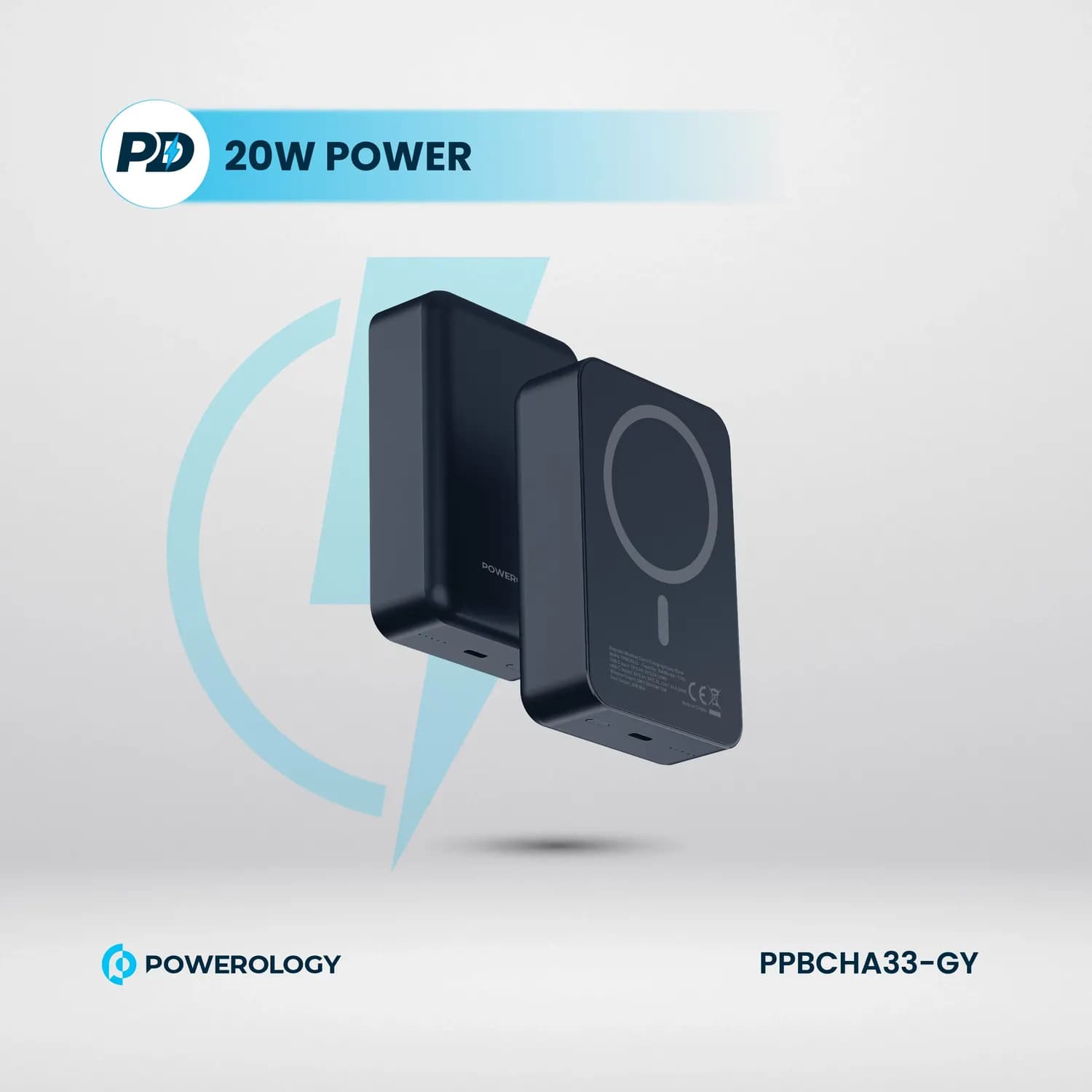 Powerology Power Bank 5000mAh - 15W Magsafe, Dark Grey 3