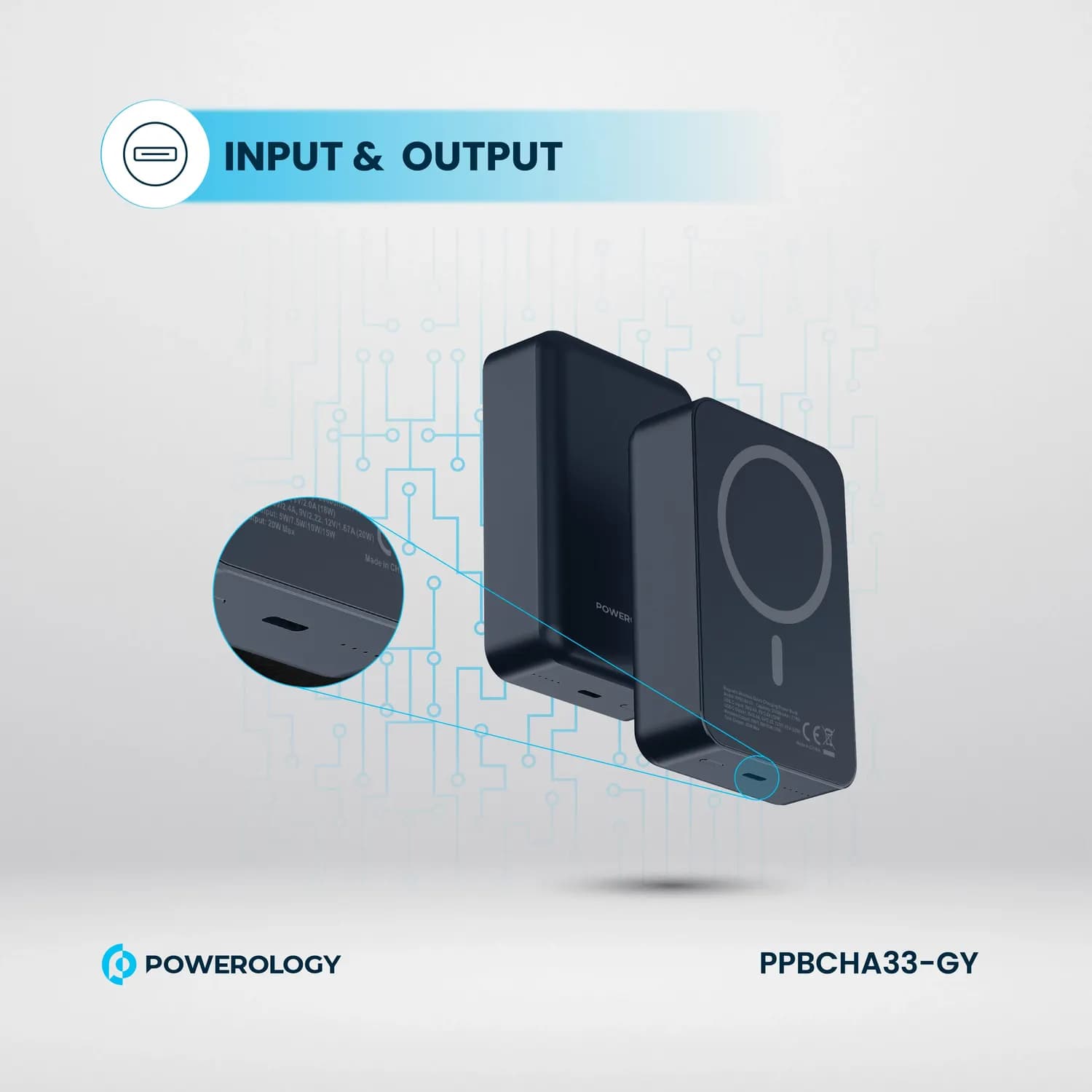 Powerology Power Bank 5000mAh - 15W Magsafe, Dark Grey 6
