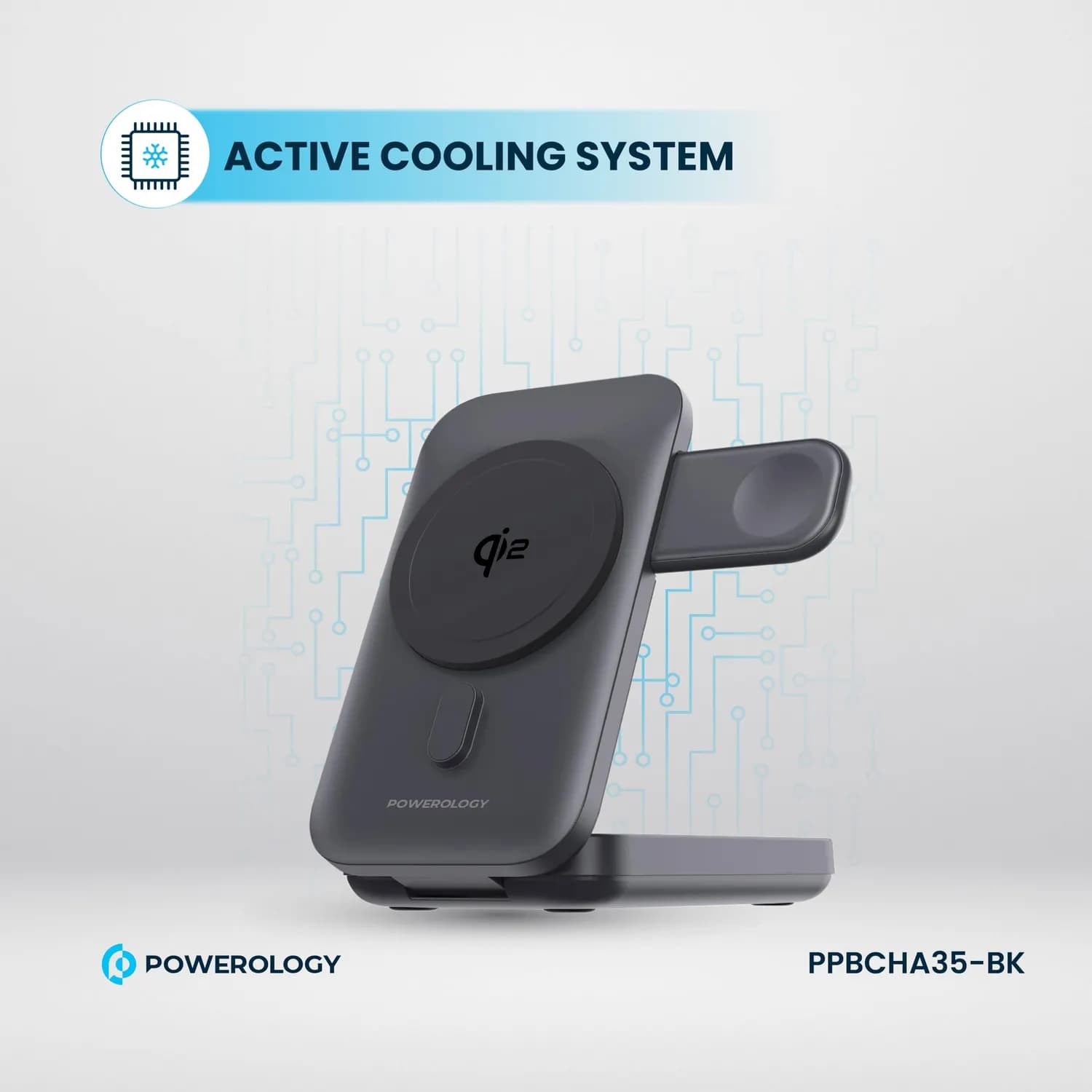 Powerology Power Bank PPBCHA35-BK - 10,000mAh MagSafe Wireless, Black 3