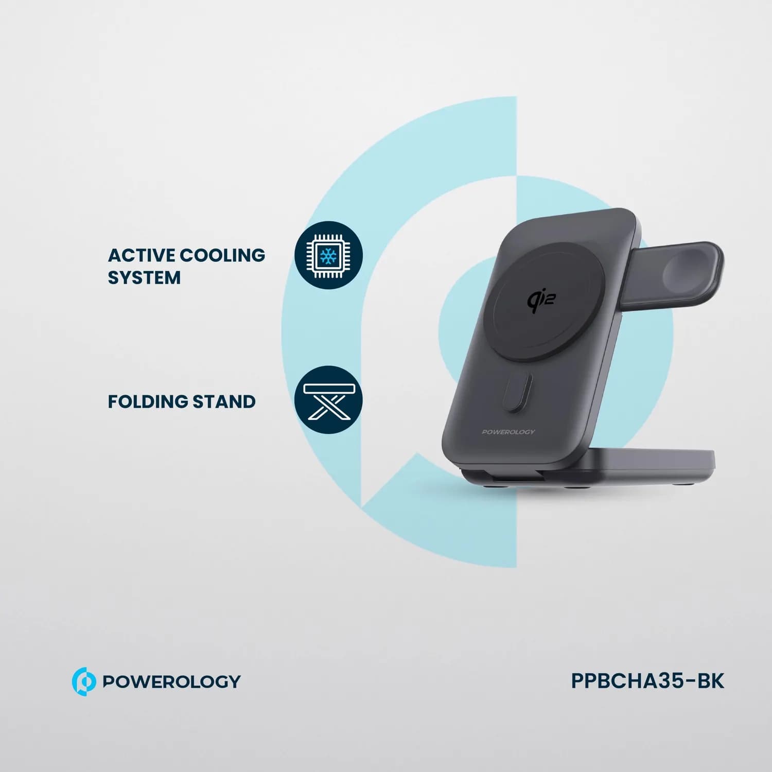 Powerology Power Bank PPBCHA35-BK - 10,000mAh MagSafe Wireless, Black 5