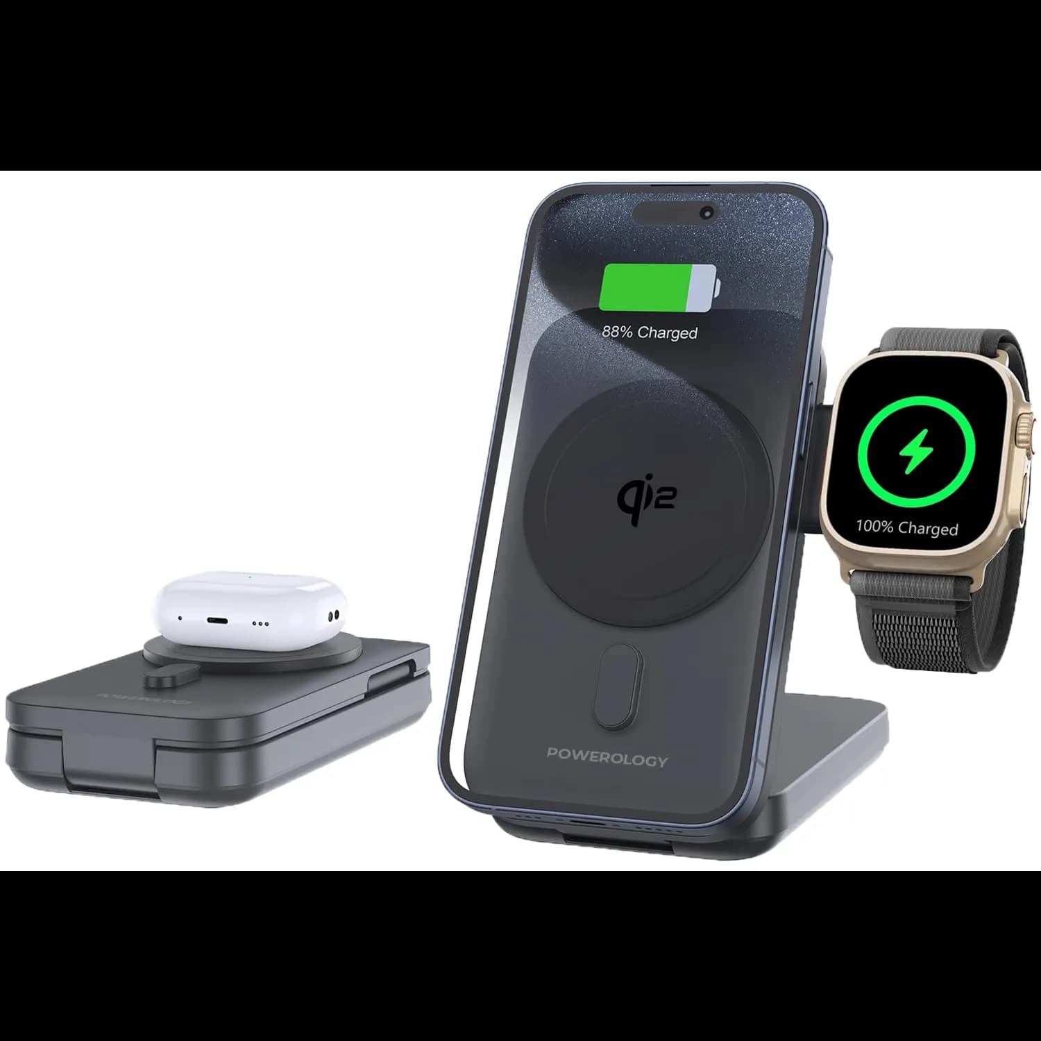 Powerology Power Bank PPBCHA35-BK - 10,000mAh MagSafe Wireless, Black 1 Powerology Power Bank PPBCHA35-BK - 10,000mAh MagSafe Wireless, Black 1