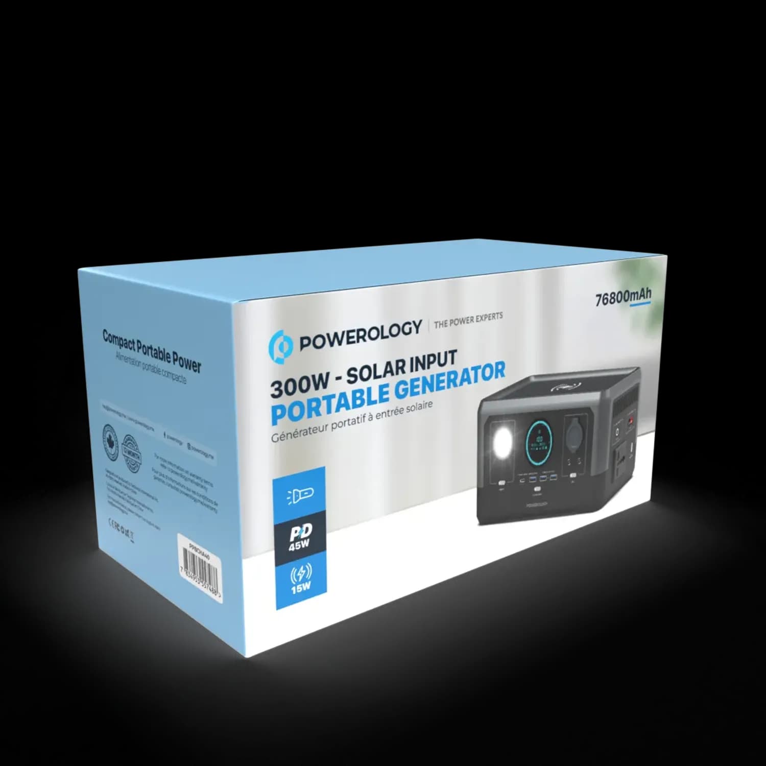 Powerology Portable Generator - 76800mAh 300W, Black 2