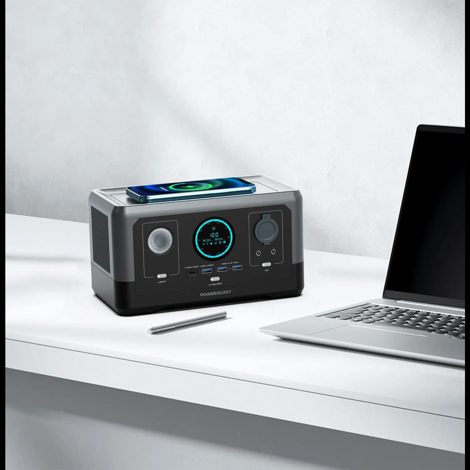 Powerology Portable Generator - 76800mAh 300W, Black 4