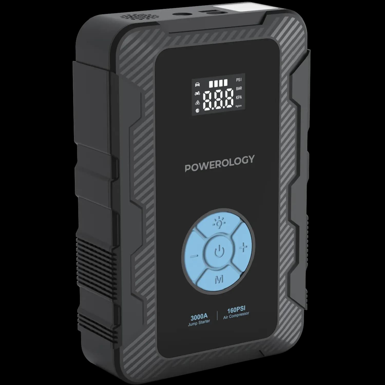 Powerology Power Bank - 20000mAh Jump Starter & Air Compressor, Black 4