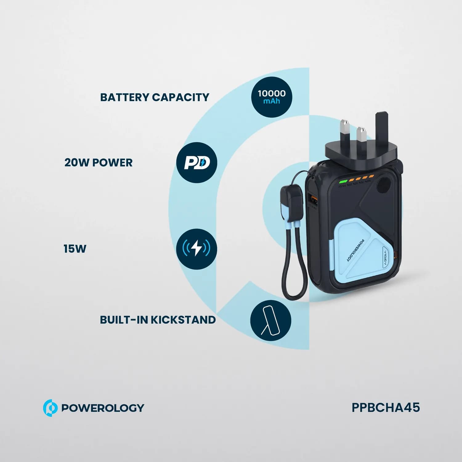 Powerology Power Bank 10000mAh - MagSafe, Black 5