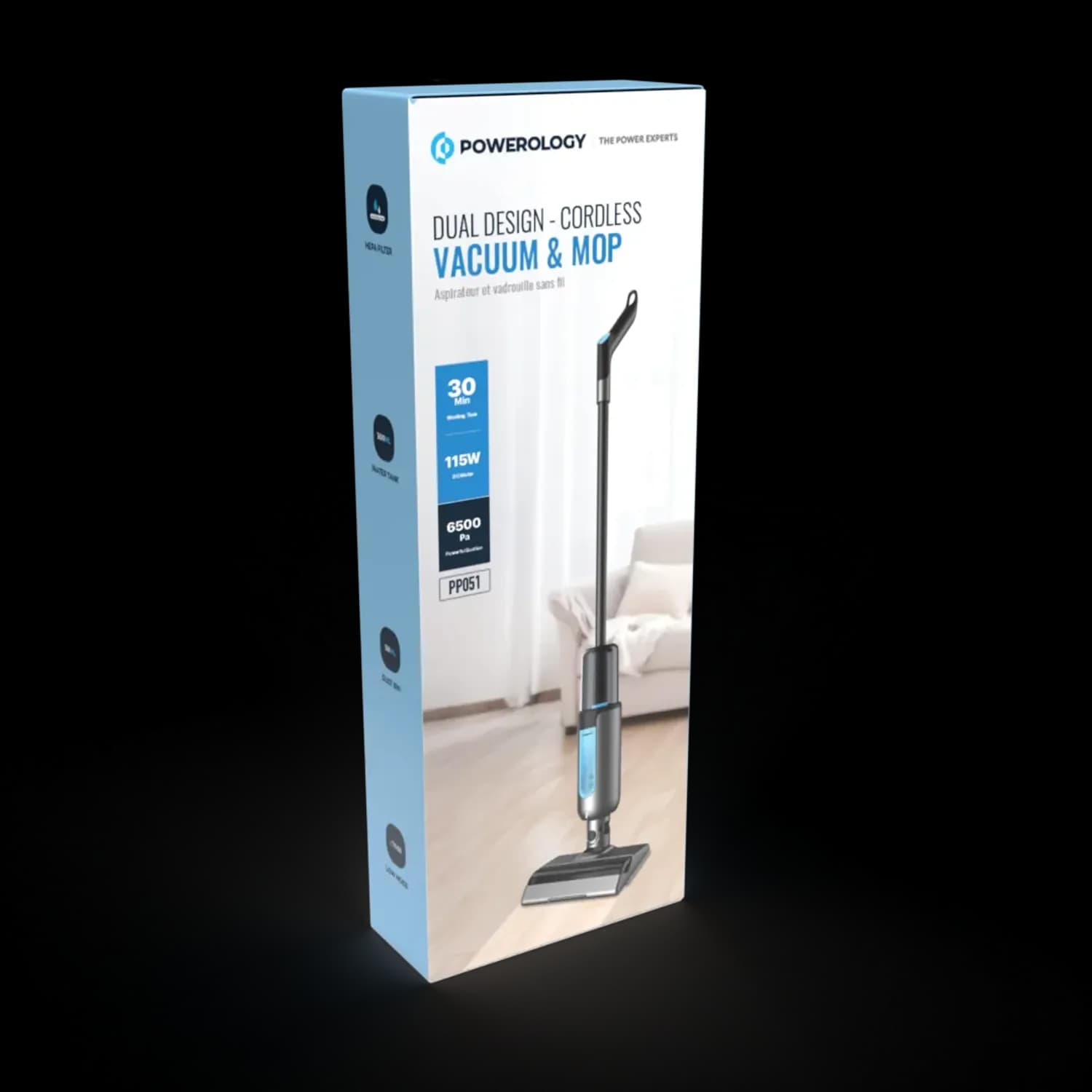 Cordless Vacuum & Mop - Dual Design, Black 5