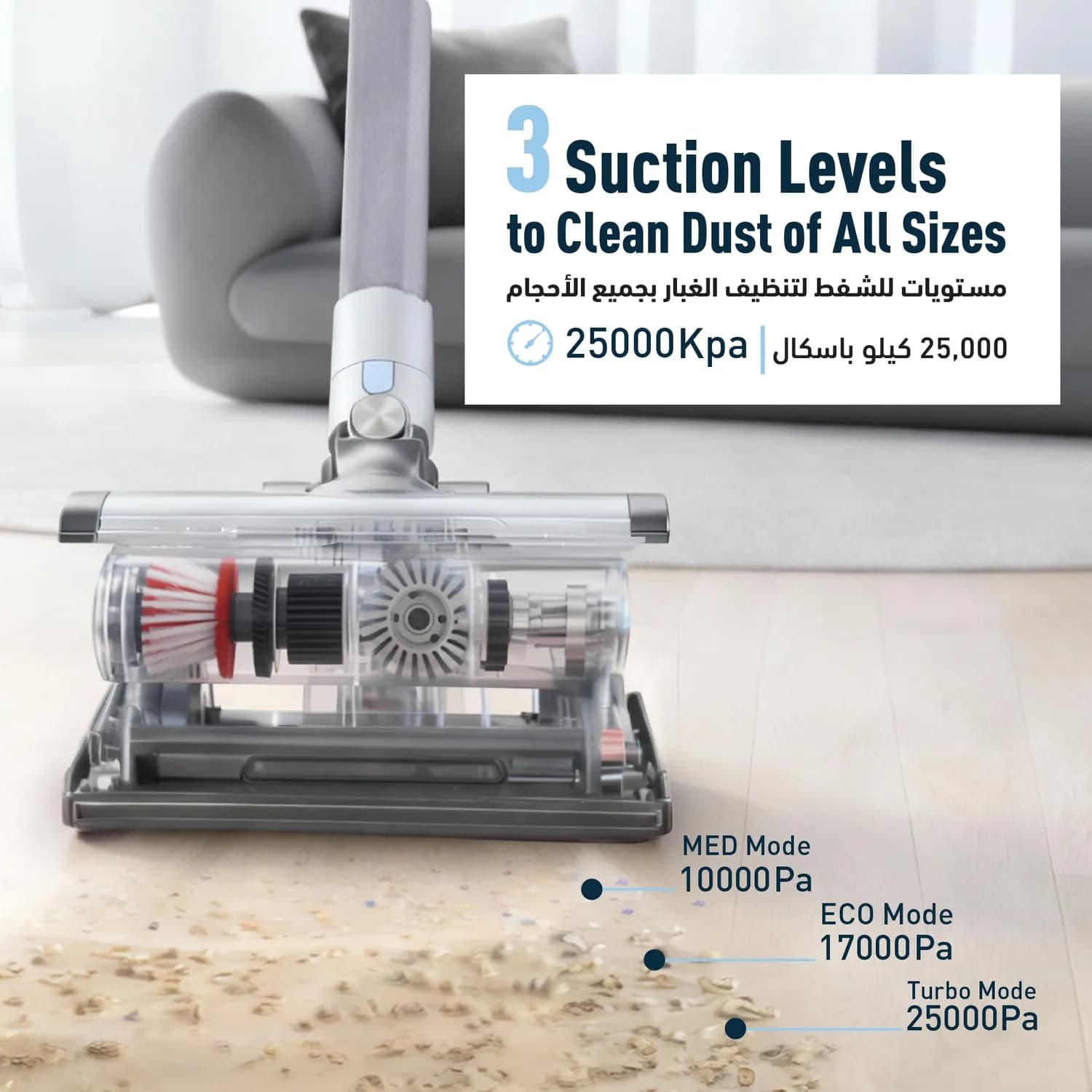 Powerology Cordless Vacuum Cleaner - 350W, 25kPa, HEPA Filter 3
