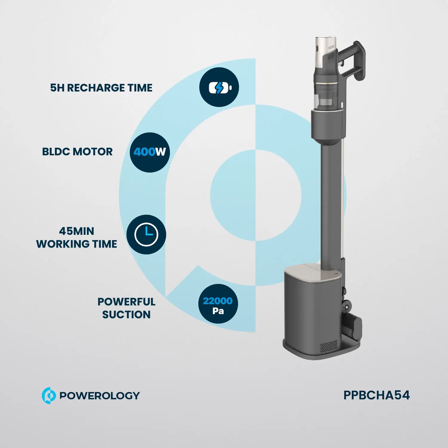 Powerology Cordless Vacuum - Auto-Disposal, Black 4