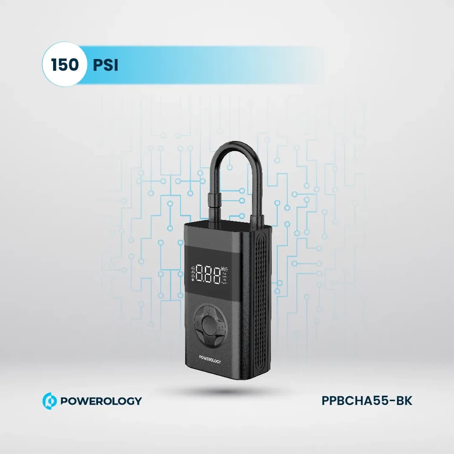 Powerology Air Compressor Power Bank - 4000mAh, Black 2