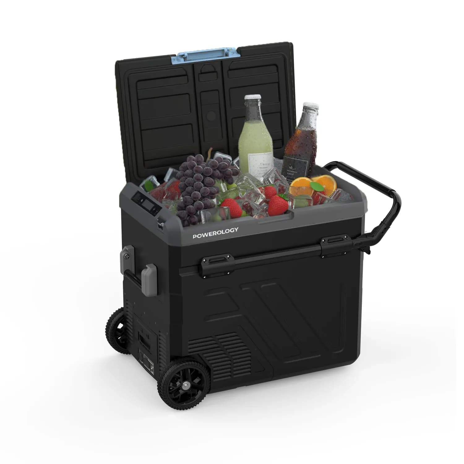 Powerology Portable Dual Compartment Refrigerator - 60L, Black 1 Powerology Portable Dual Compartment Refrigerator - 60L, Black 1
