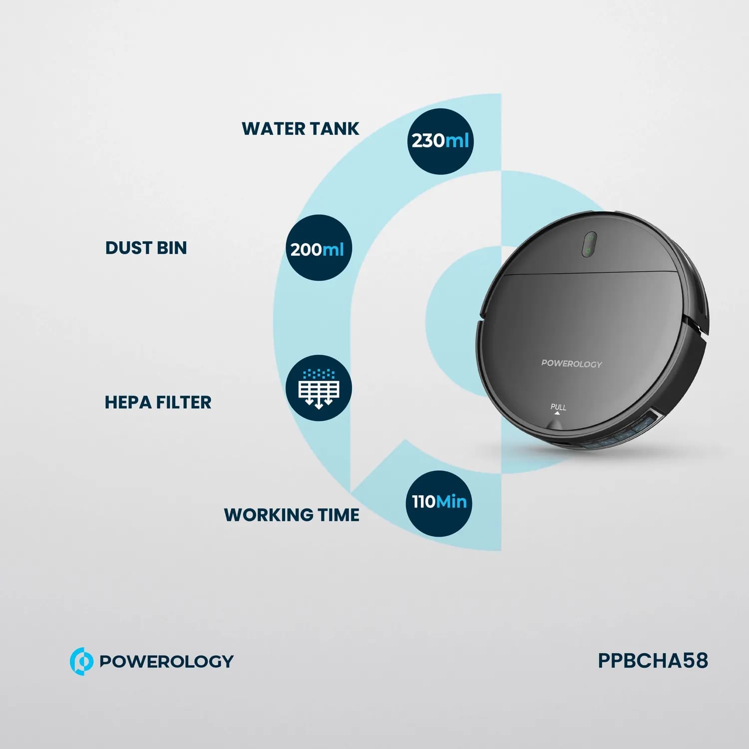 Smart Robovac Vacuum & Mop - 2000Pa Suction, Gray 5