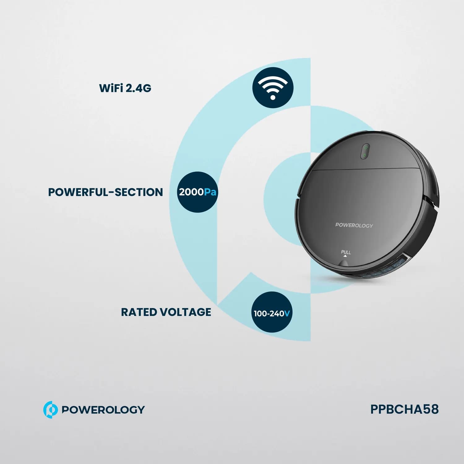 Smart Robovac Vacuum & Mop - 2000Pa Suction, Gray 6