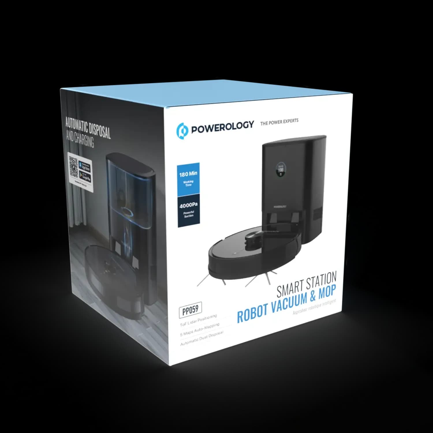 Smart Station Robot Vacuum & Mop - 4000Pa Suction, Black 3