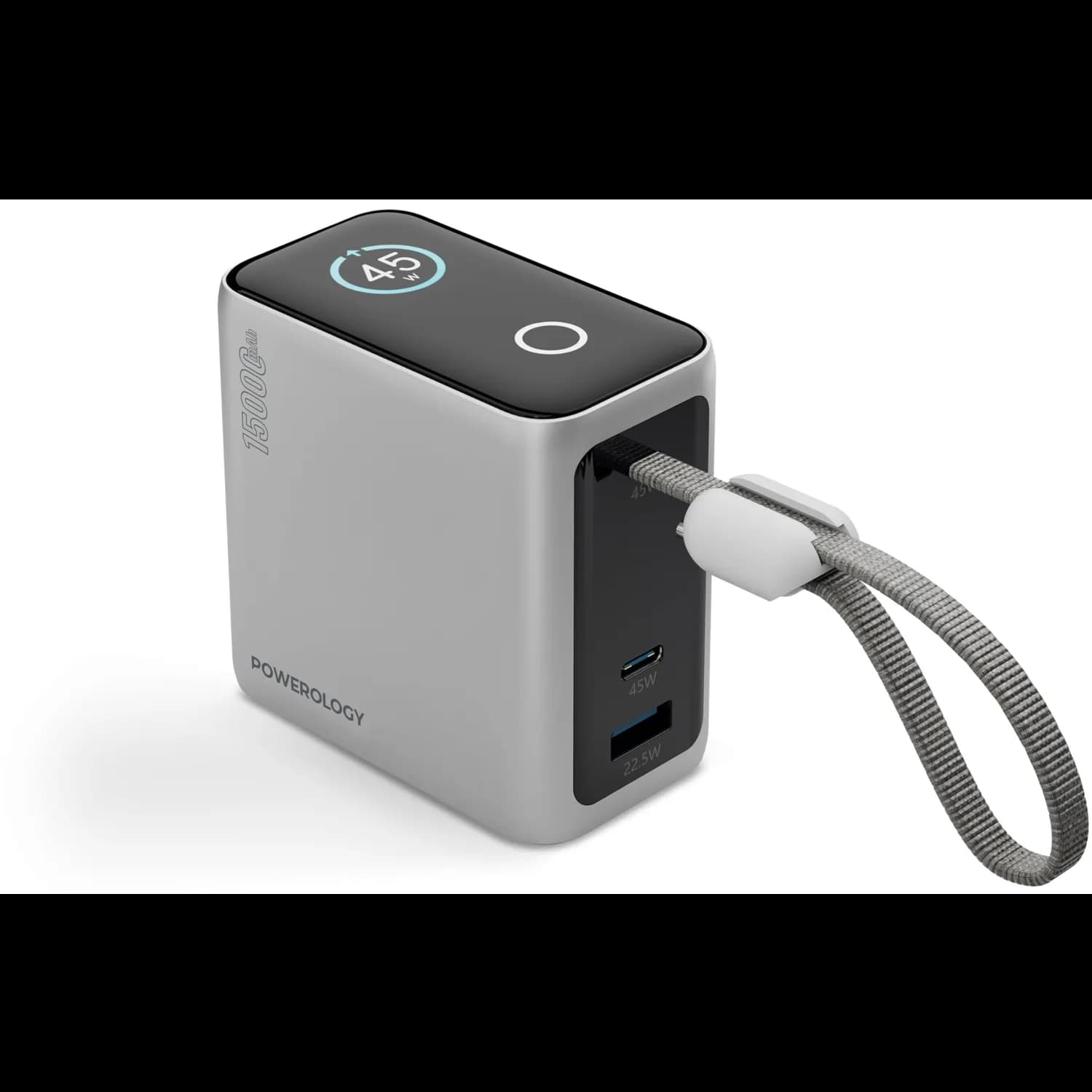 Powerology Power Bank - 15000mAh PD 45W QC 22.5W, Grey — Black 2
