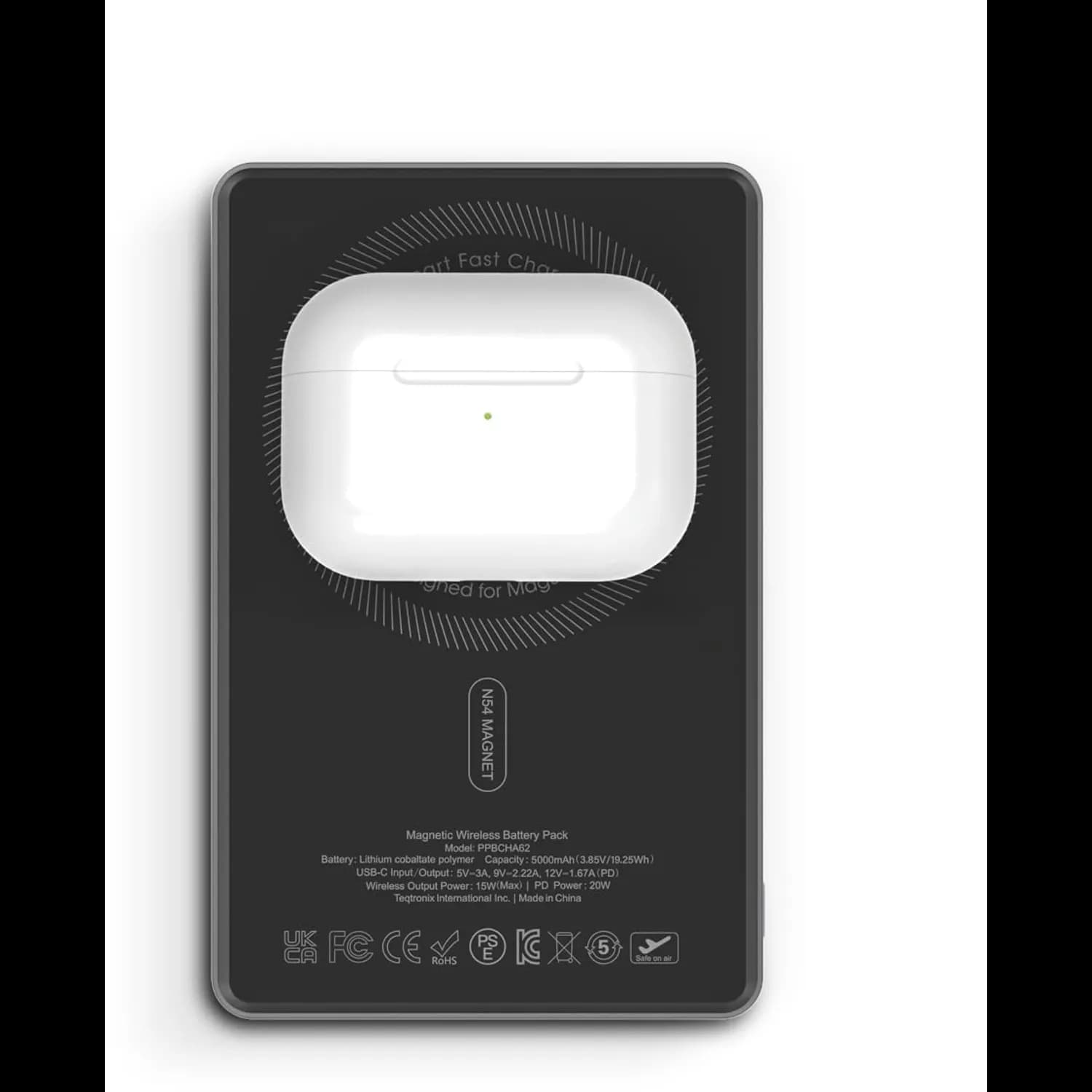 Powerology Power Bank MagVolt - 5000mAh, MagSafe, Black — Orange 5
