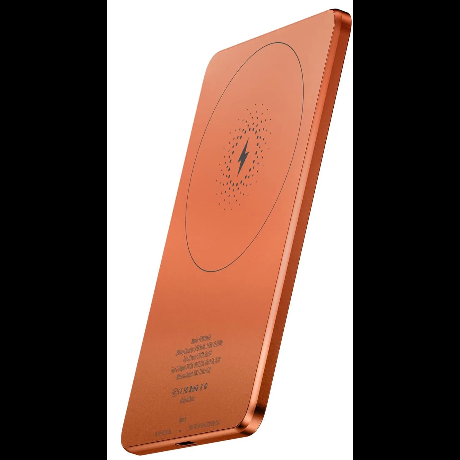 Powerology Power Bank Qi2 - 5000mAh, MagSafe Compatible, Blue — Orange 1