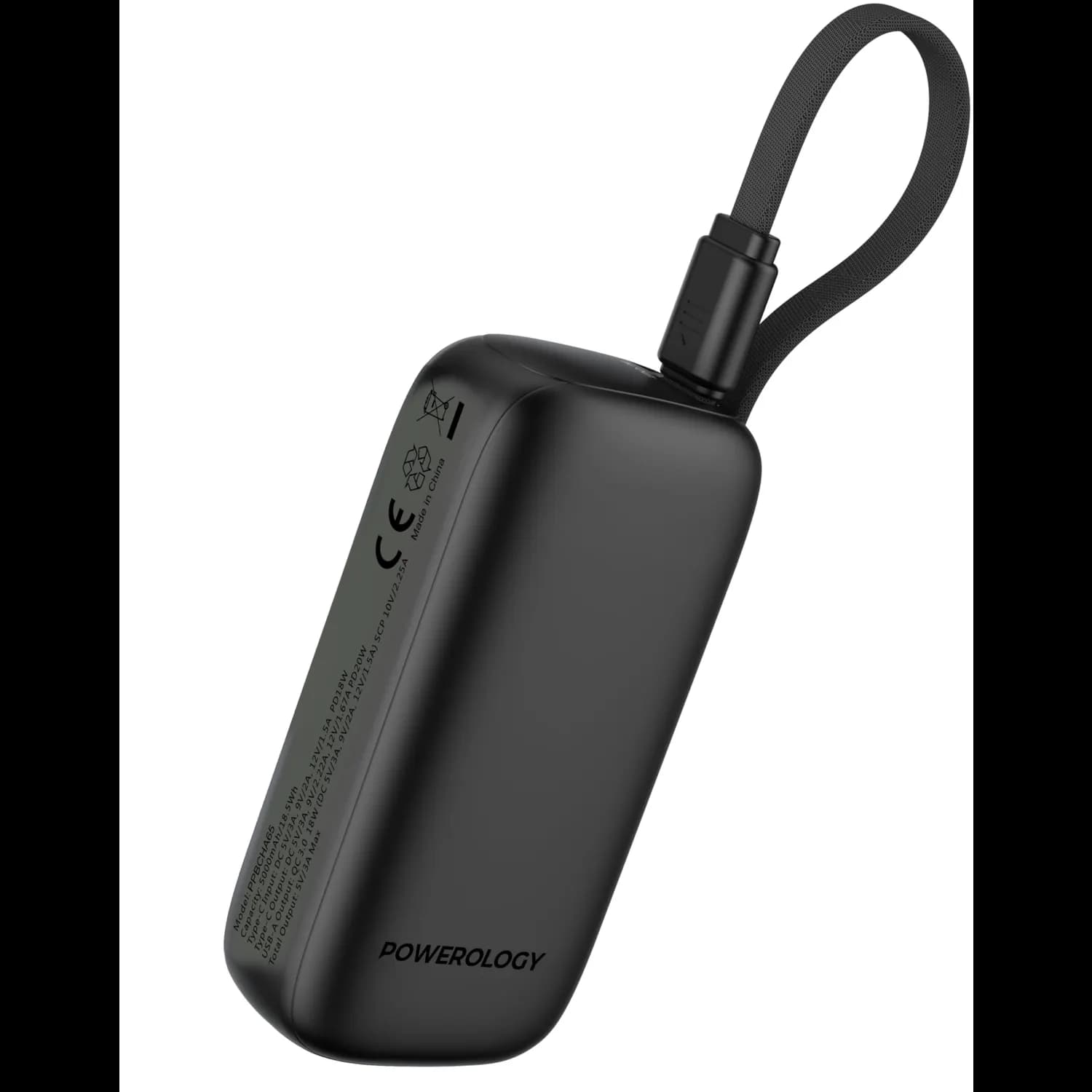 Powerology Power Bank PPBCHA65 5000mAh 20W PD - Removable USB-C — Black 2