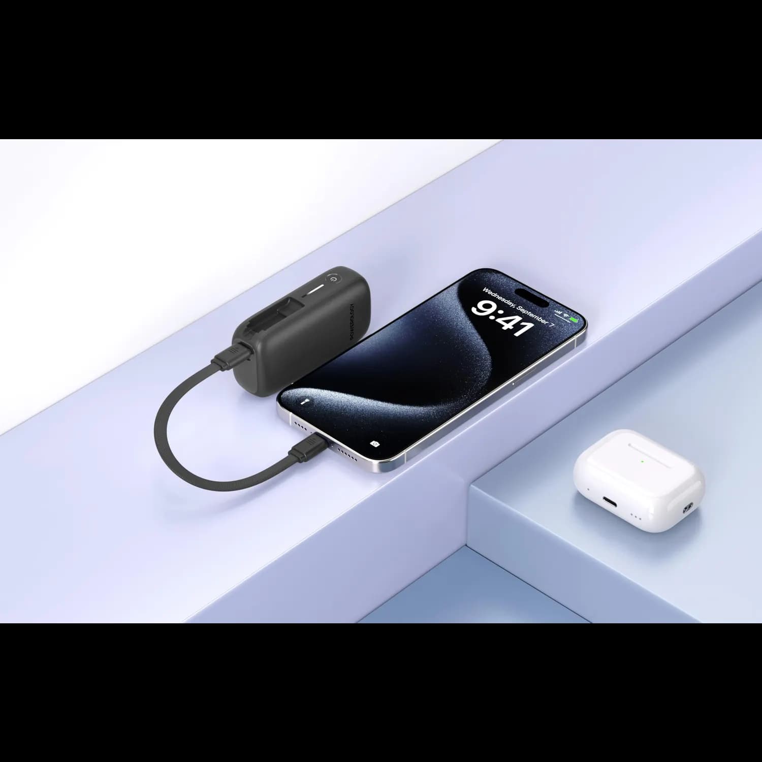 Powerology Power Bank PPBCHA65 5000mAh 20W PD - Removable USB-C — Black 4