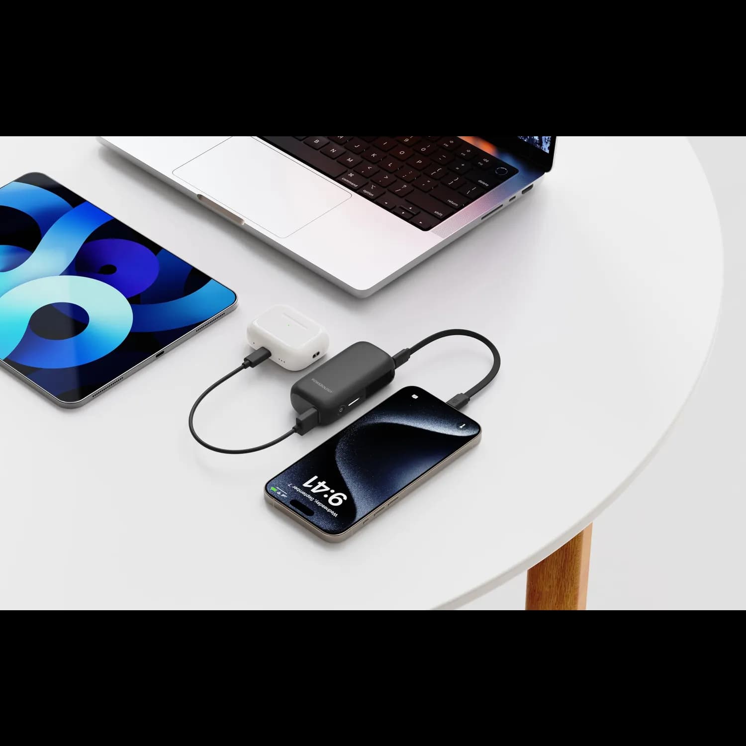 Powerology Power Bank PPBCHA65 5000mAh 20W PD - Removable USB-C — Black 5