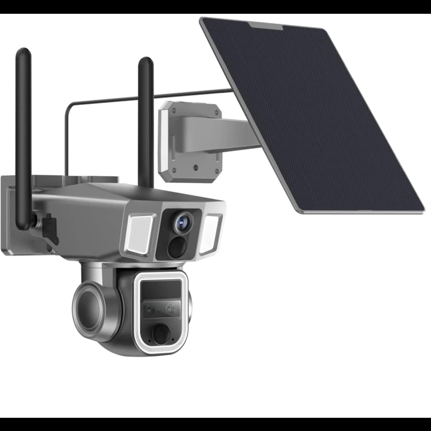 Powerology Security Camera - 4G/WiFi, 360° Dual Lens, Solar, Black 3