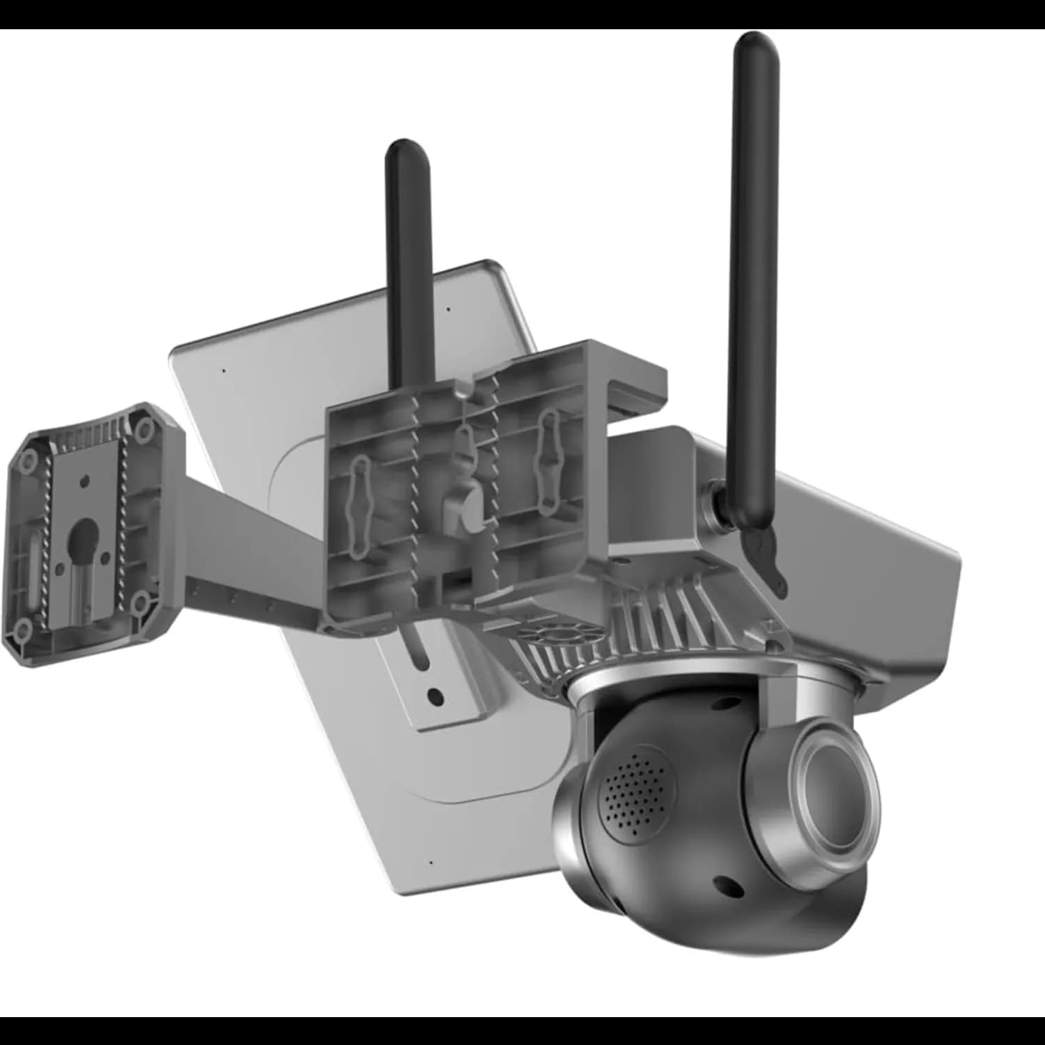 Powerology Security Camera - 4G/WiFi, 360° Dual Lens, Solar, Black 4