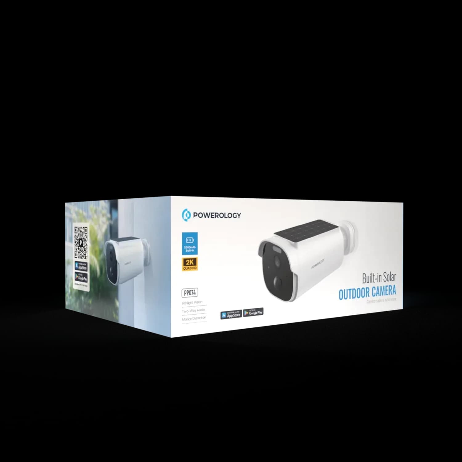Powerology Outdoor Camera - Built-in Solar, White 4