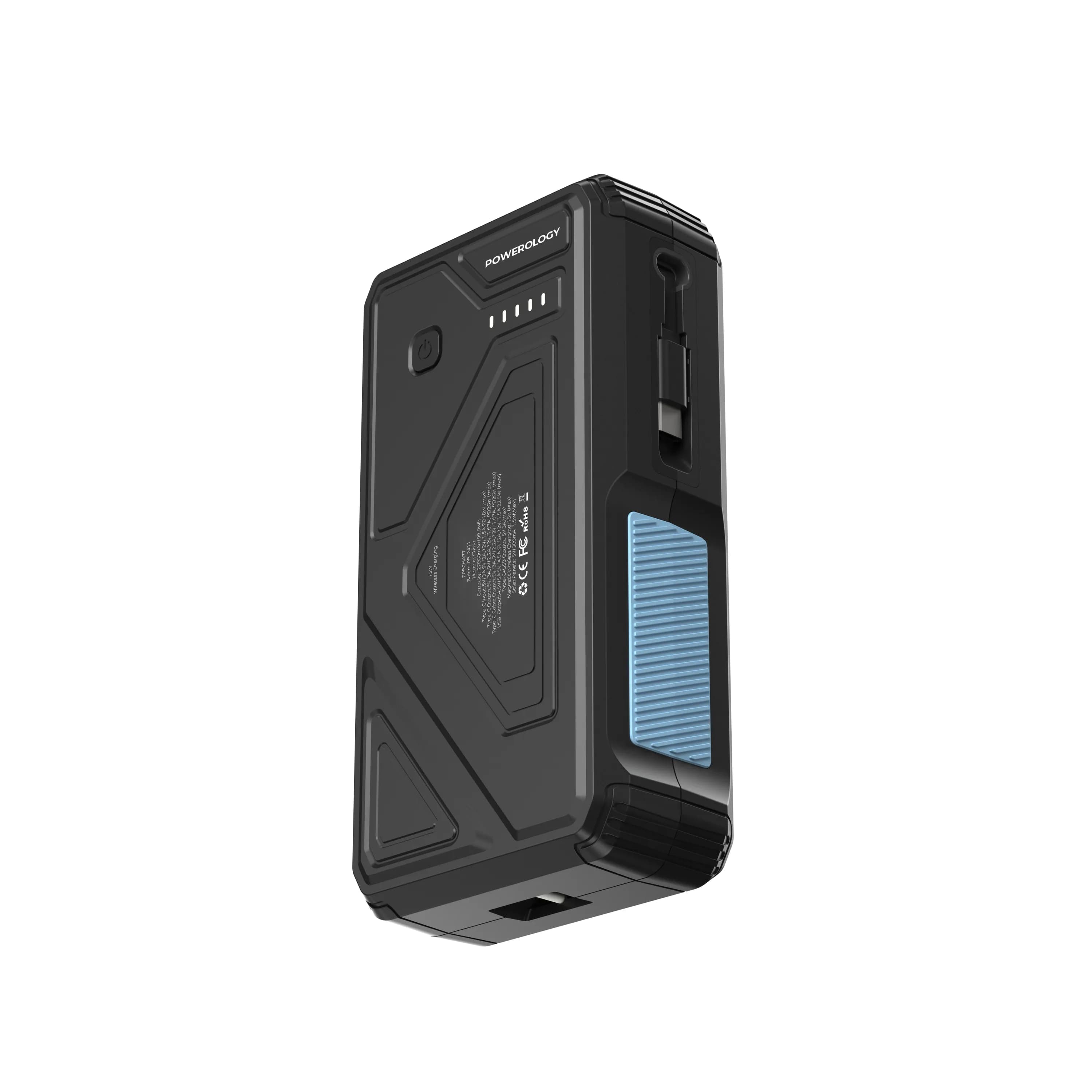 Powerology Solar Power Bank 27000mAh PPBCHA77, IP54 Water Resistant - Black 3
