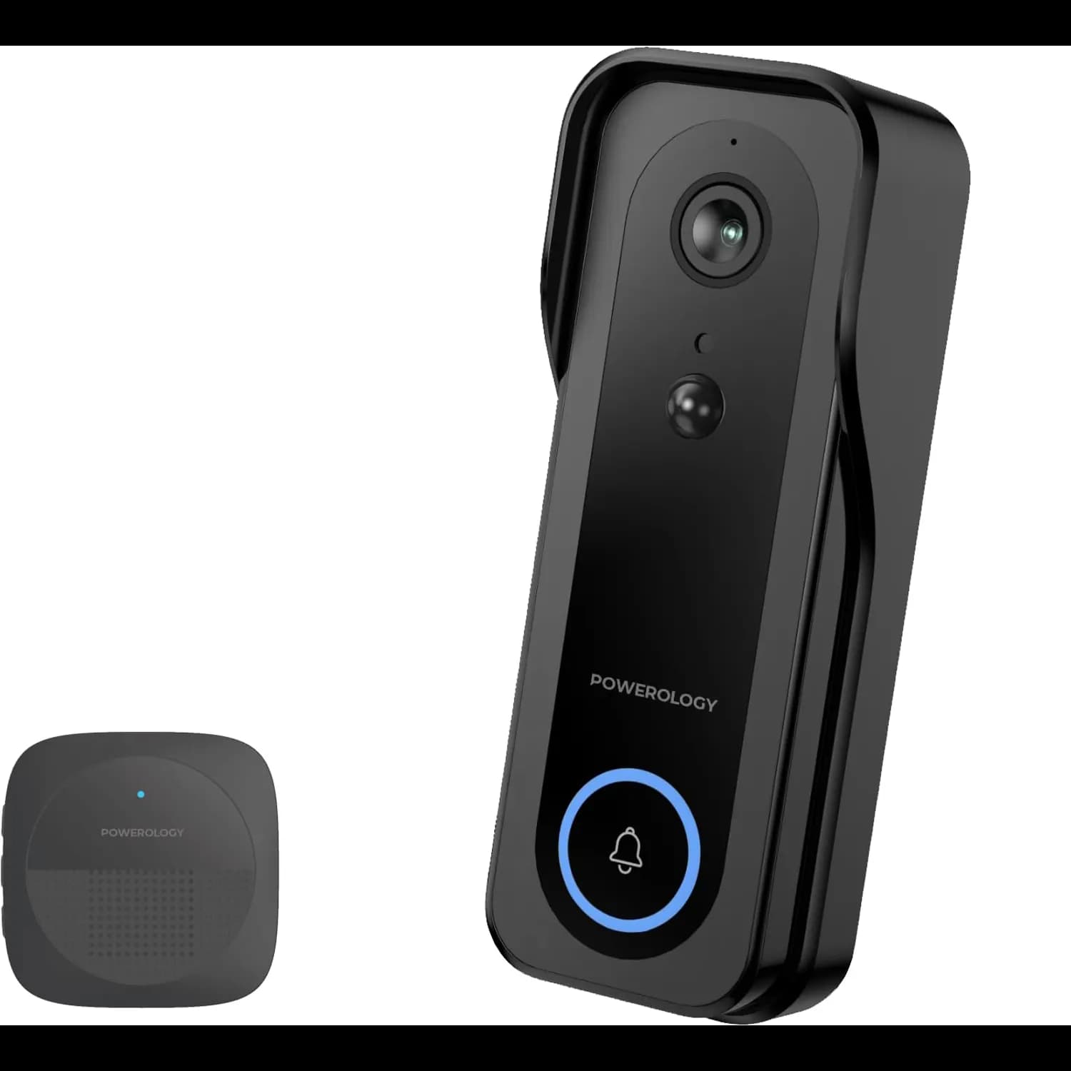 Powerology Smart Camera Doorbell IP65 3MP 265GB - Infrared, 5200mAh, Black 1 Powerology Smart Camera Doorbell IP65 3MP 265GB - Infrared, 5200mAh, Black 1