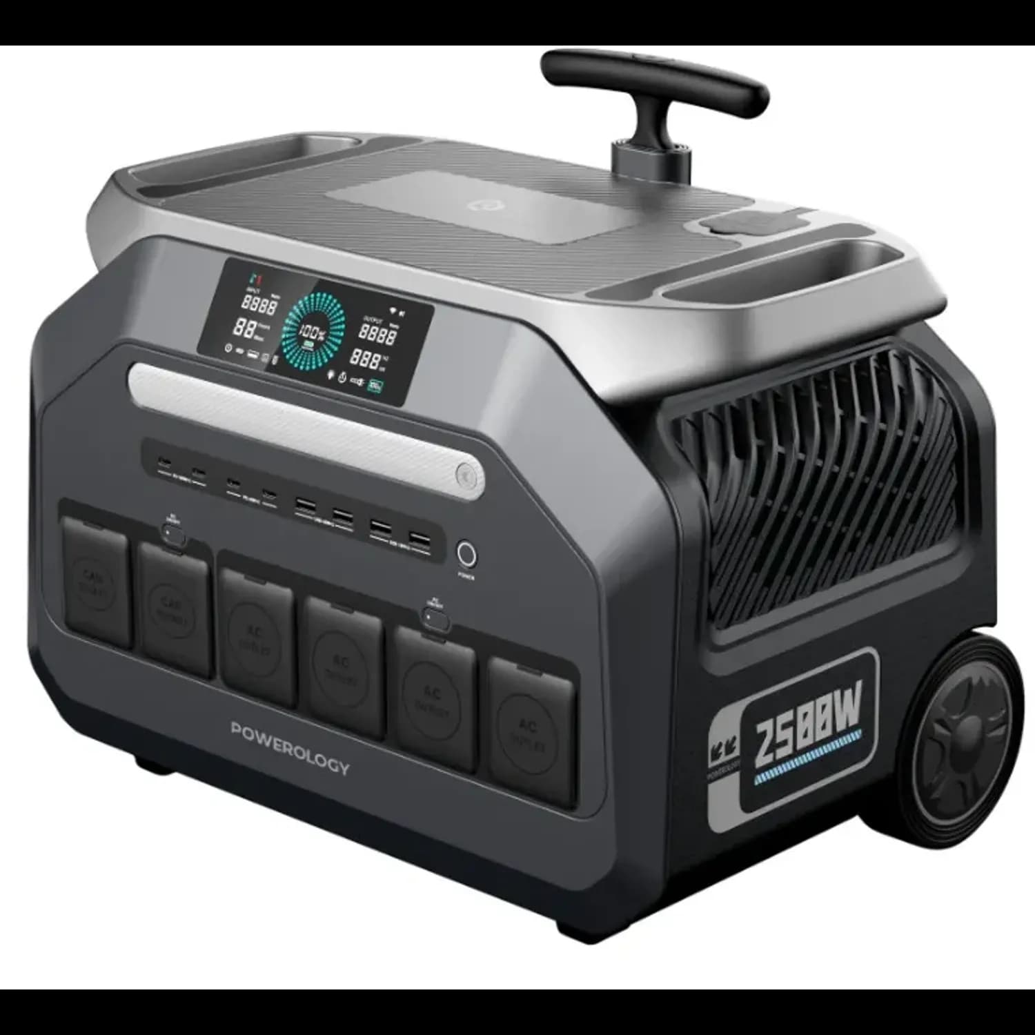 Powerology Portable Generator - 640000mAh 2500W, Black 1 Powerology Portable Generator - 640000mAh 2500W, Black 1