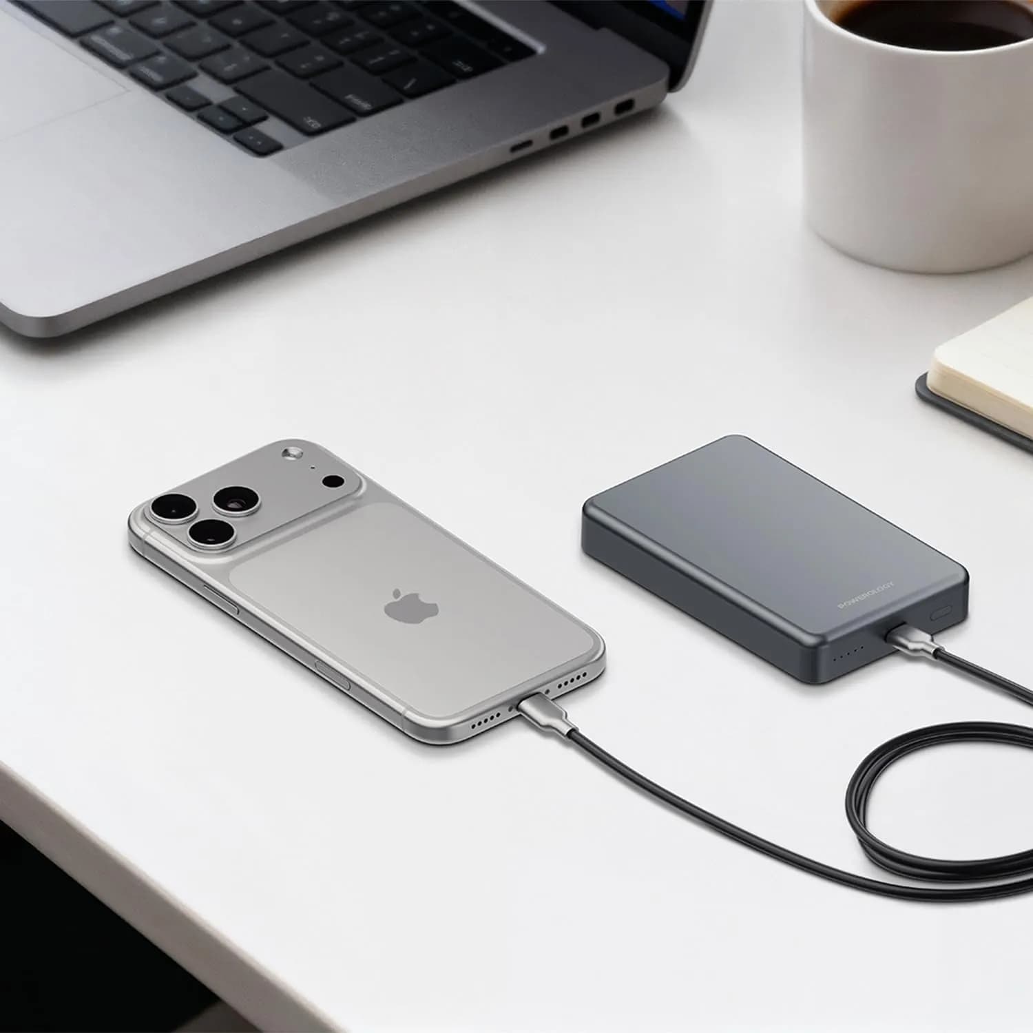 Powerology Wireless Power Bank - 10000mAh, PD 25W, Gray 2
