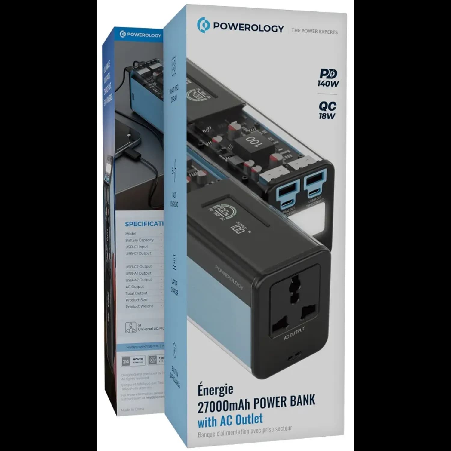 Powerology Power Bank Énergie 27000mAh - 140W PD, Black 4